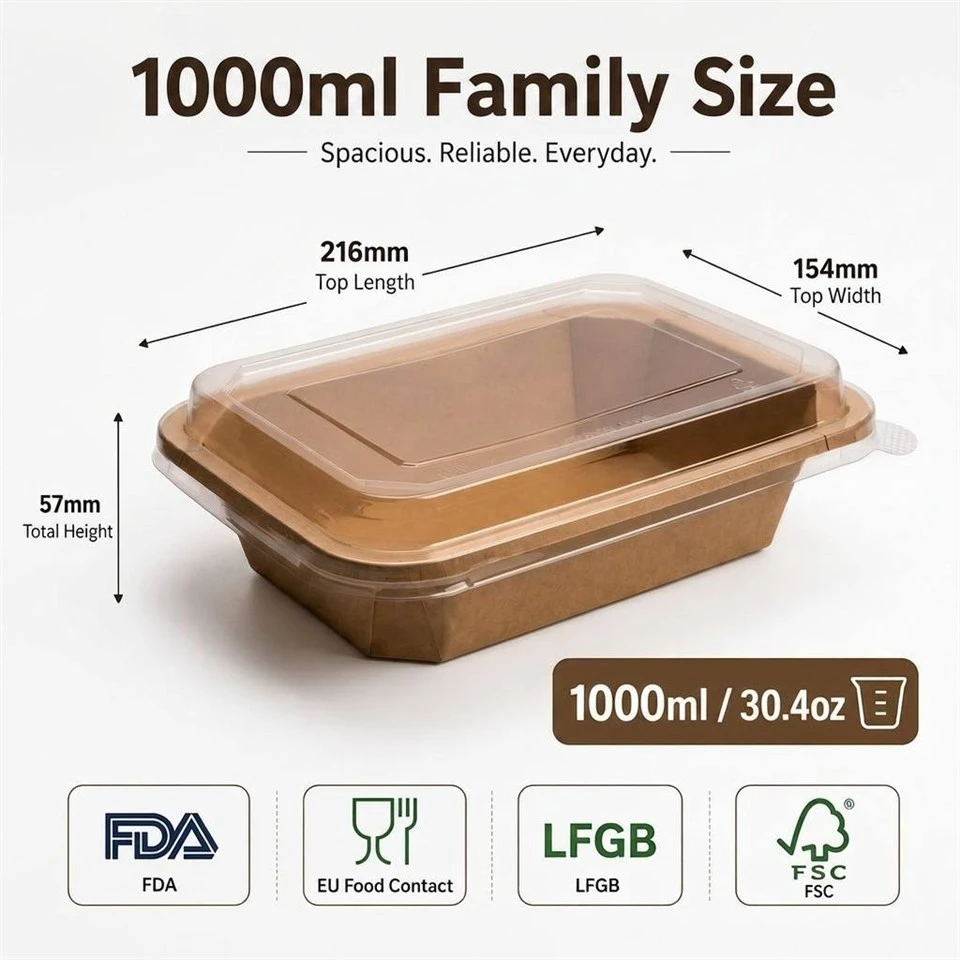 1000ml Octagonal Paper Bowls With Lids price