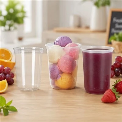 500ml-U Plastic Coffee Cups with Lids